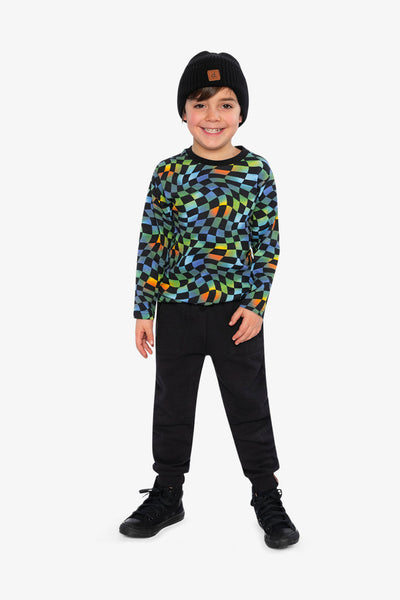 Fleece Sweatpants With Pockets Black - J20U21_09990