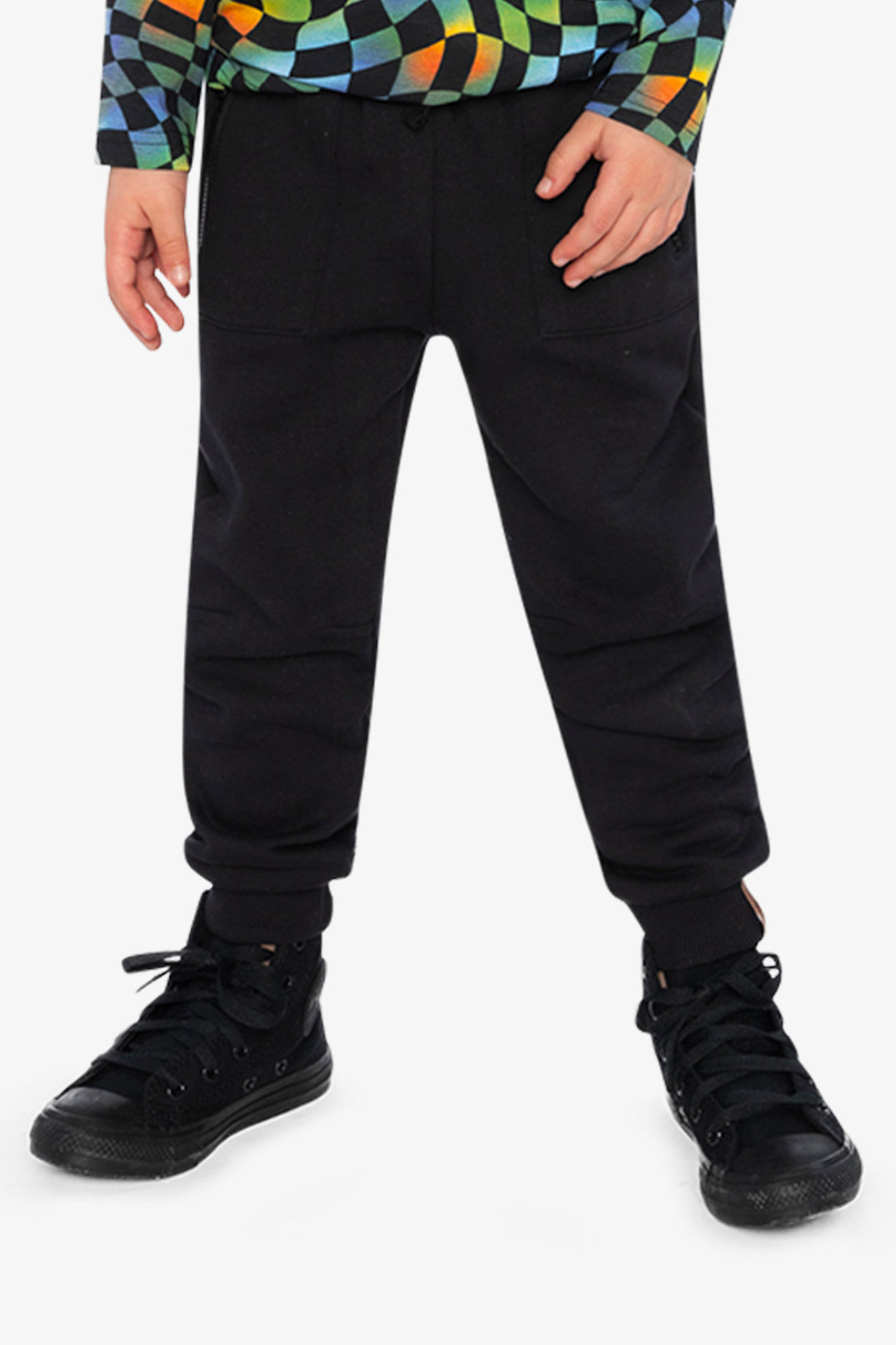 Fleece Sweatpants With Pockets Black - J20U21_09990