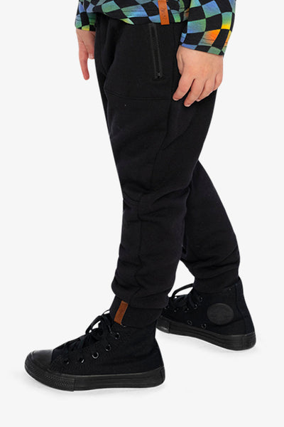 Fleece Sweatpants With Pockets Black - J20U21_09990