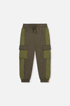 Fleece Bi-Material Sweatpants With Pockets Green - J20U22_03690