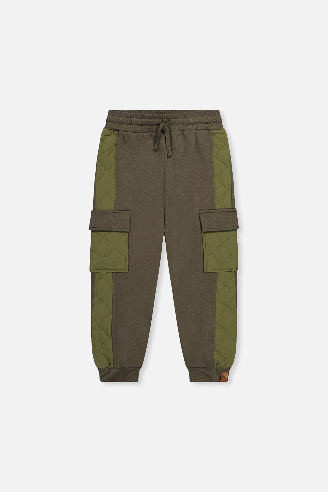 Fleece Bi-Material Sweatpants With Pockets Green - J20U22_03690
