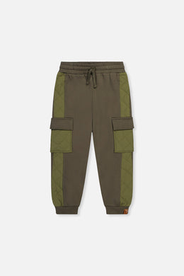 Fleece Bi-Material Sweatpants With Pockets Green - J20U22_03690