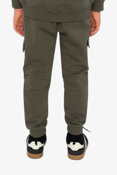 Fleece Bi-Material Sweatpants With Pockets Green - J20U22_03690