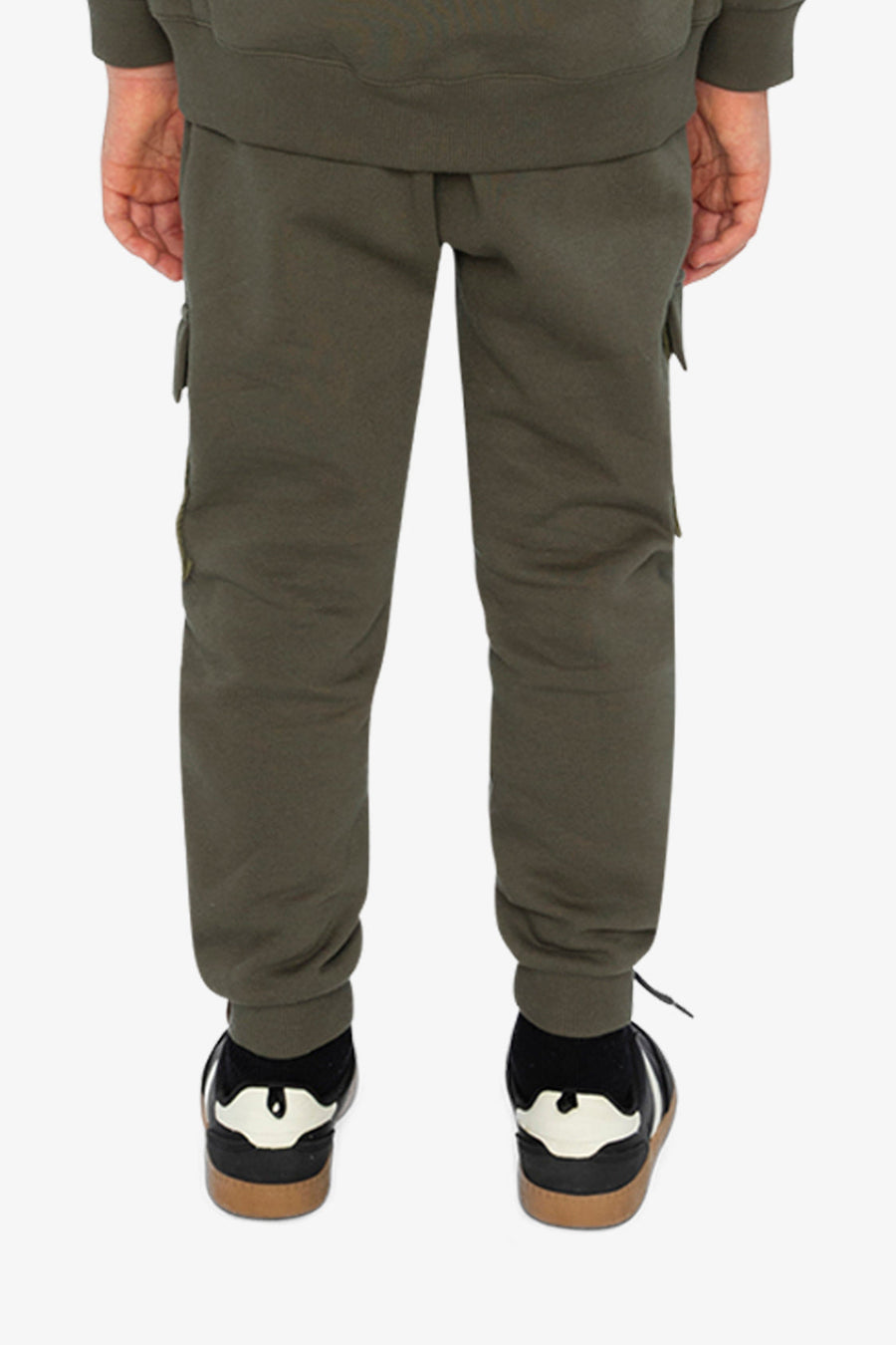 Fleece Bi-Material Sweatpants With Pockets Green - J20U22_03690