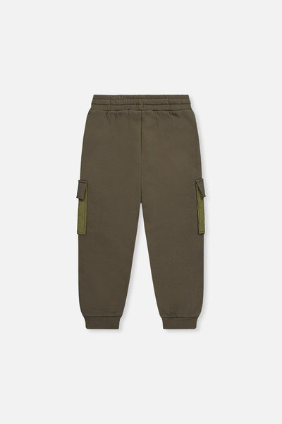 Fleece Bi-Material Sweatpants With Pockets Green - J20U22_03690