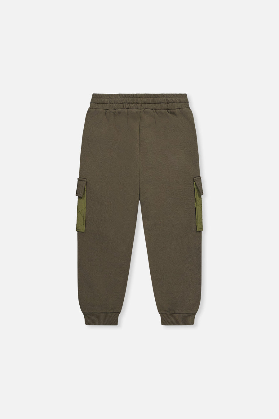 Fleece Bi-Material Sweatpants With Pockets Green - J20U22_03690