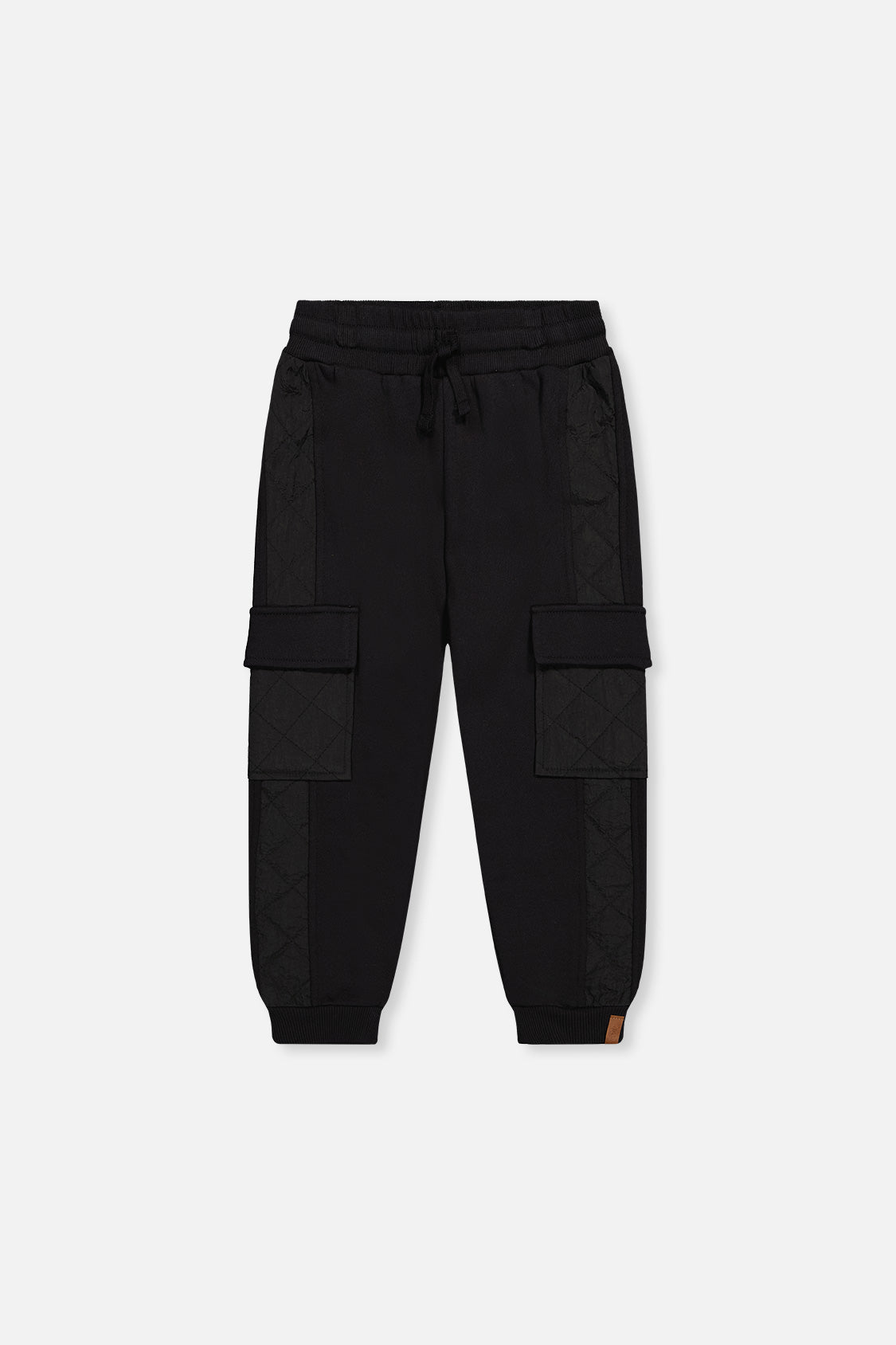Fleece Bi-Material Sweatpants With Pockets Black - J20U22_09990