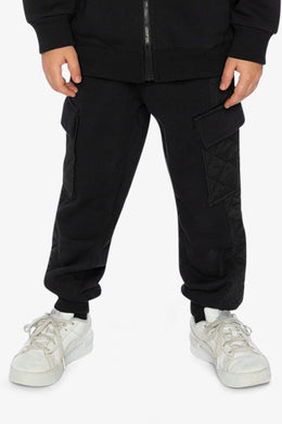 Fleece Bi-Material Sweatpants With Pockets Black - J20U22_09990