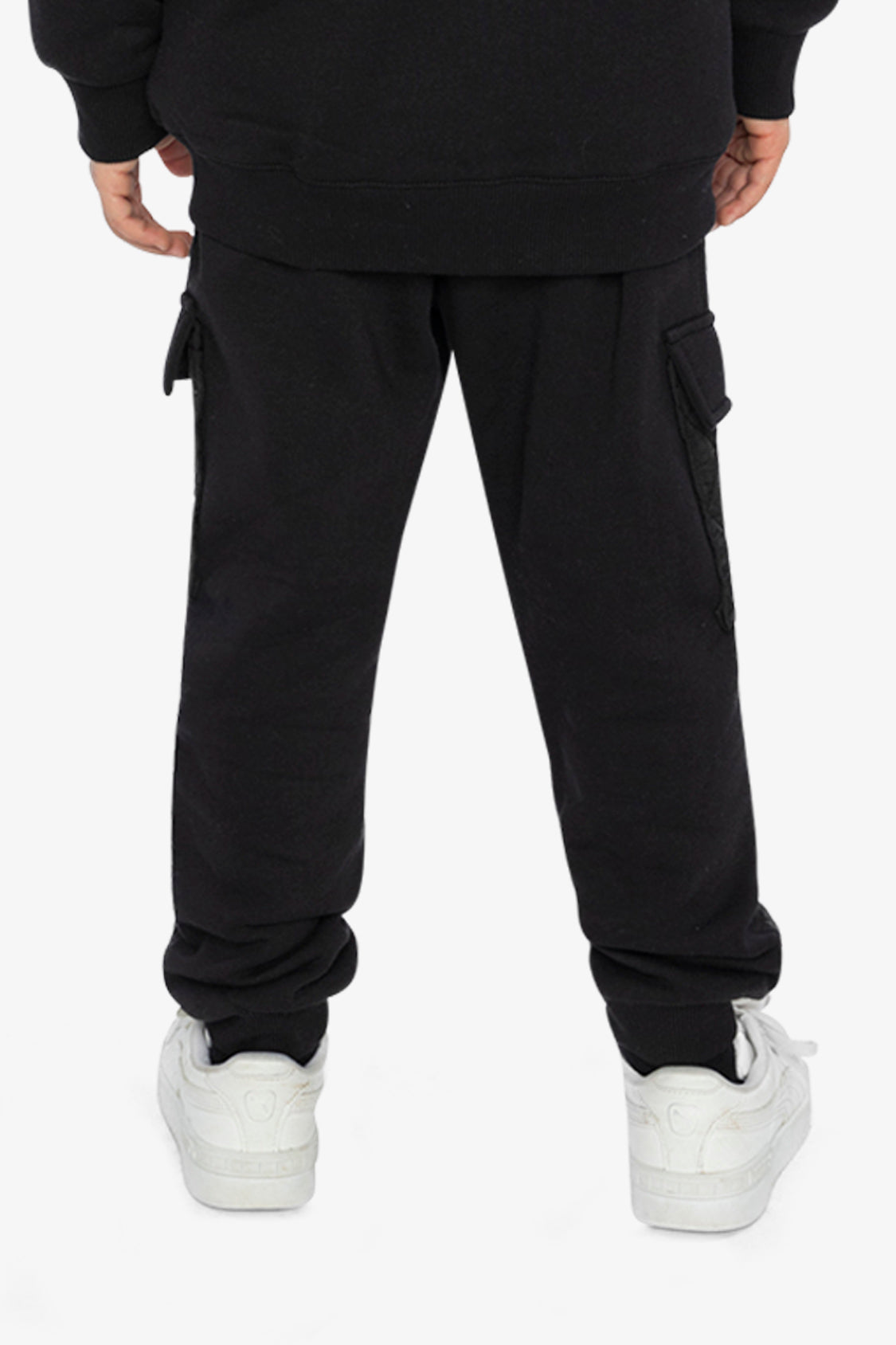 Fleece Bi-Material Sweatpants With Pockets Black - J20U22_09990