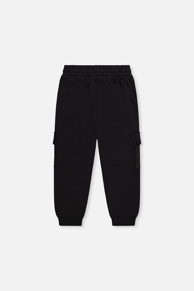 Fleece Bi-Material Sweatpants With Pockets Black - J20U22_09990