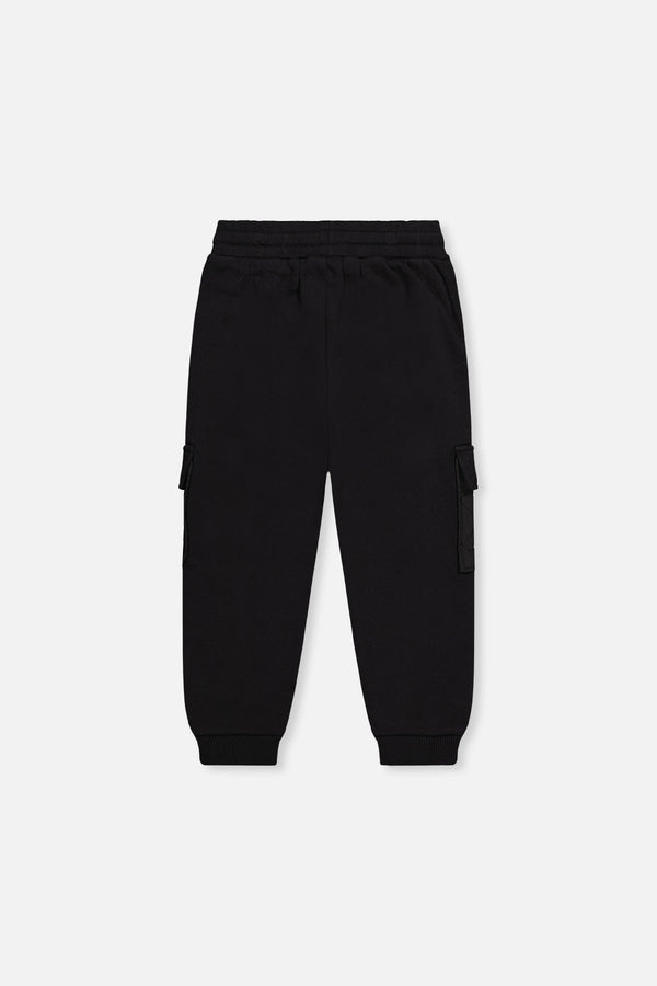 Fleece Bi-Material Sweatpants With Pockets Black - J20U22_09990