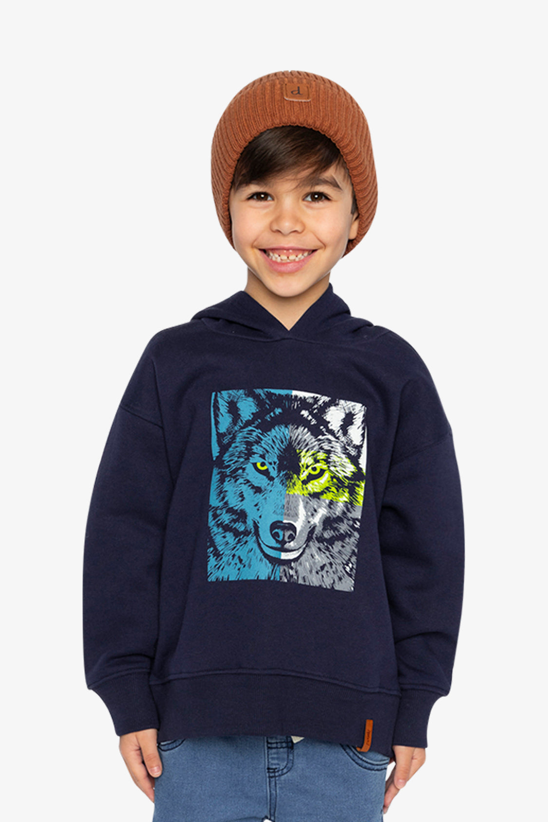 Fleece Hooded Sweatshirt Dark Blue - J20U30_04810