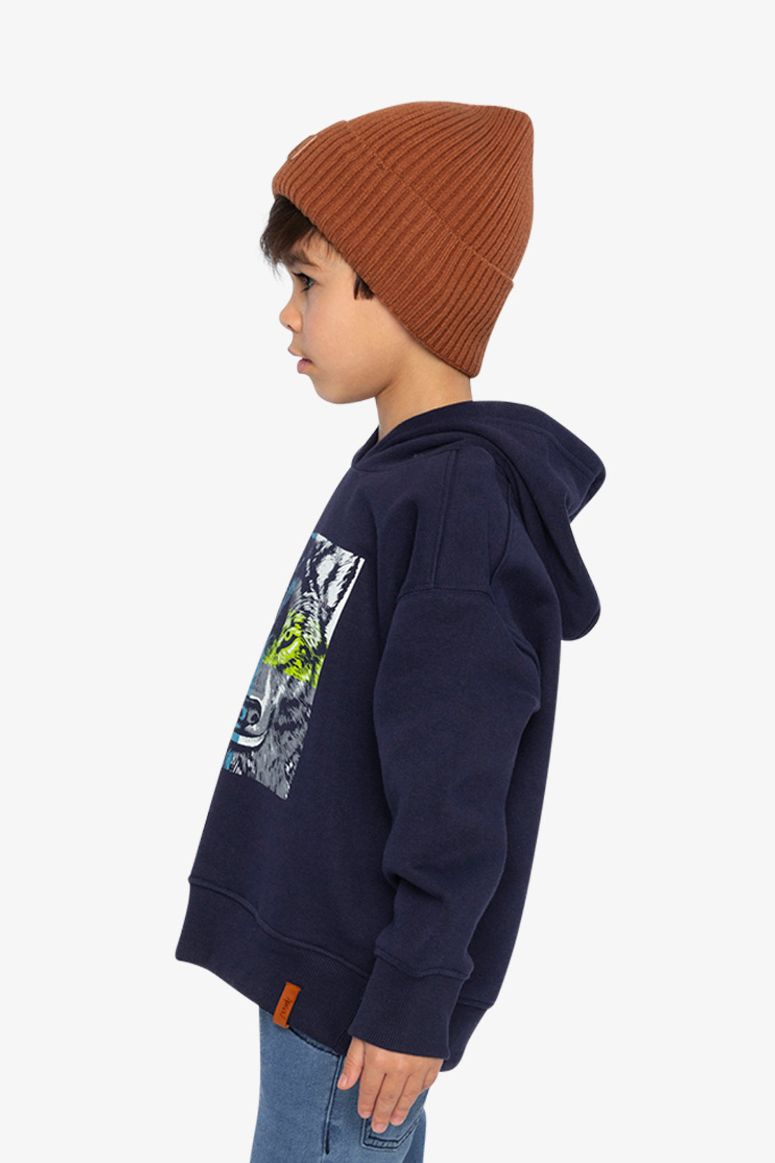 Fleece Hooded Sweatshirt Dark Blue - J20U30_04810