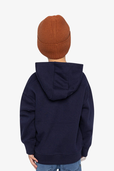 Fleece Hooded Sweatshirt Dark Blue - J20U30_04810