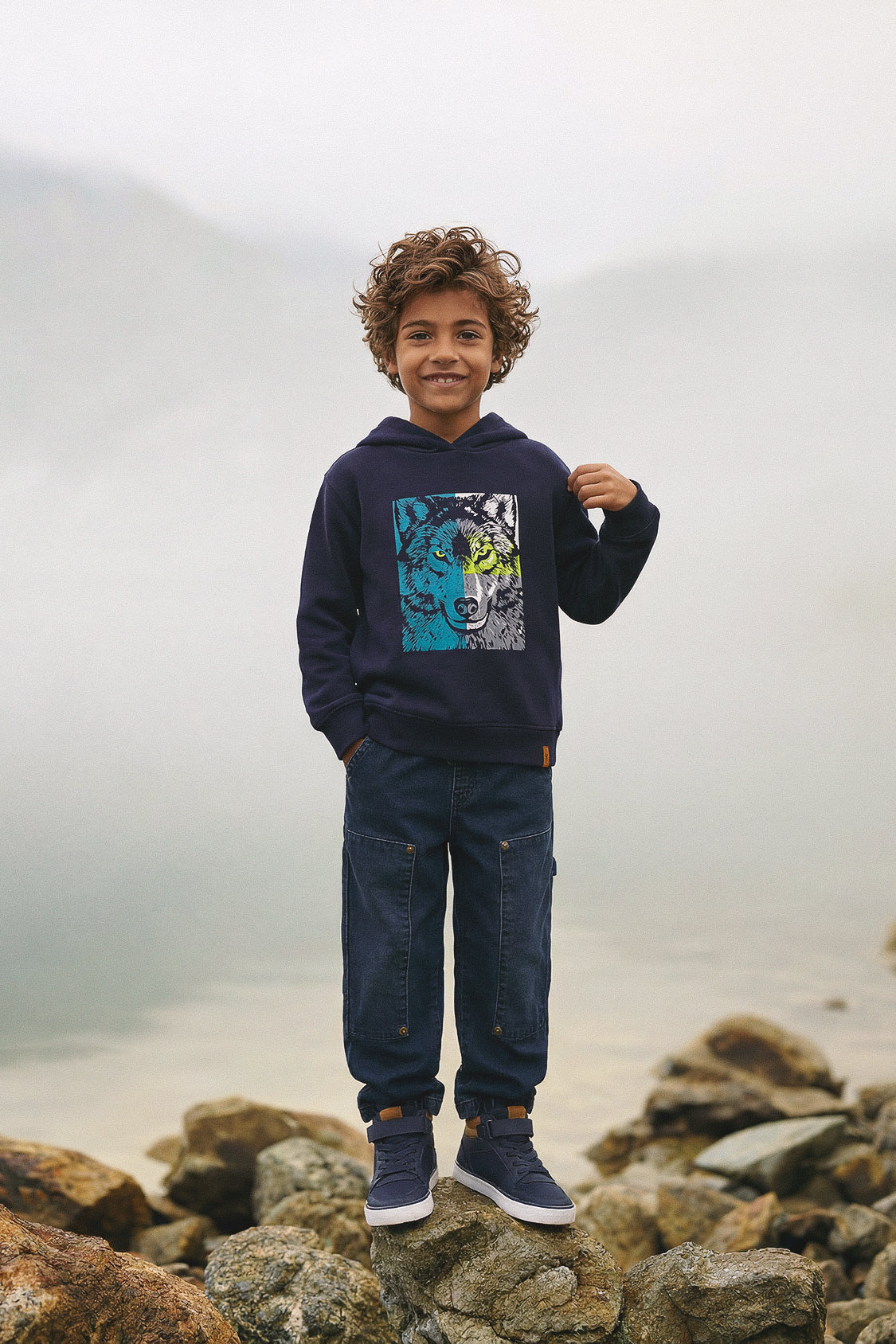 Fleece Hooded Sweatshirt Dark Blue