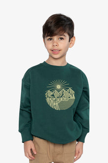 Fleece Sweatshirt Green Forest - J20U34_03930