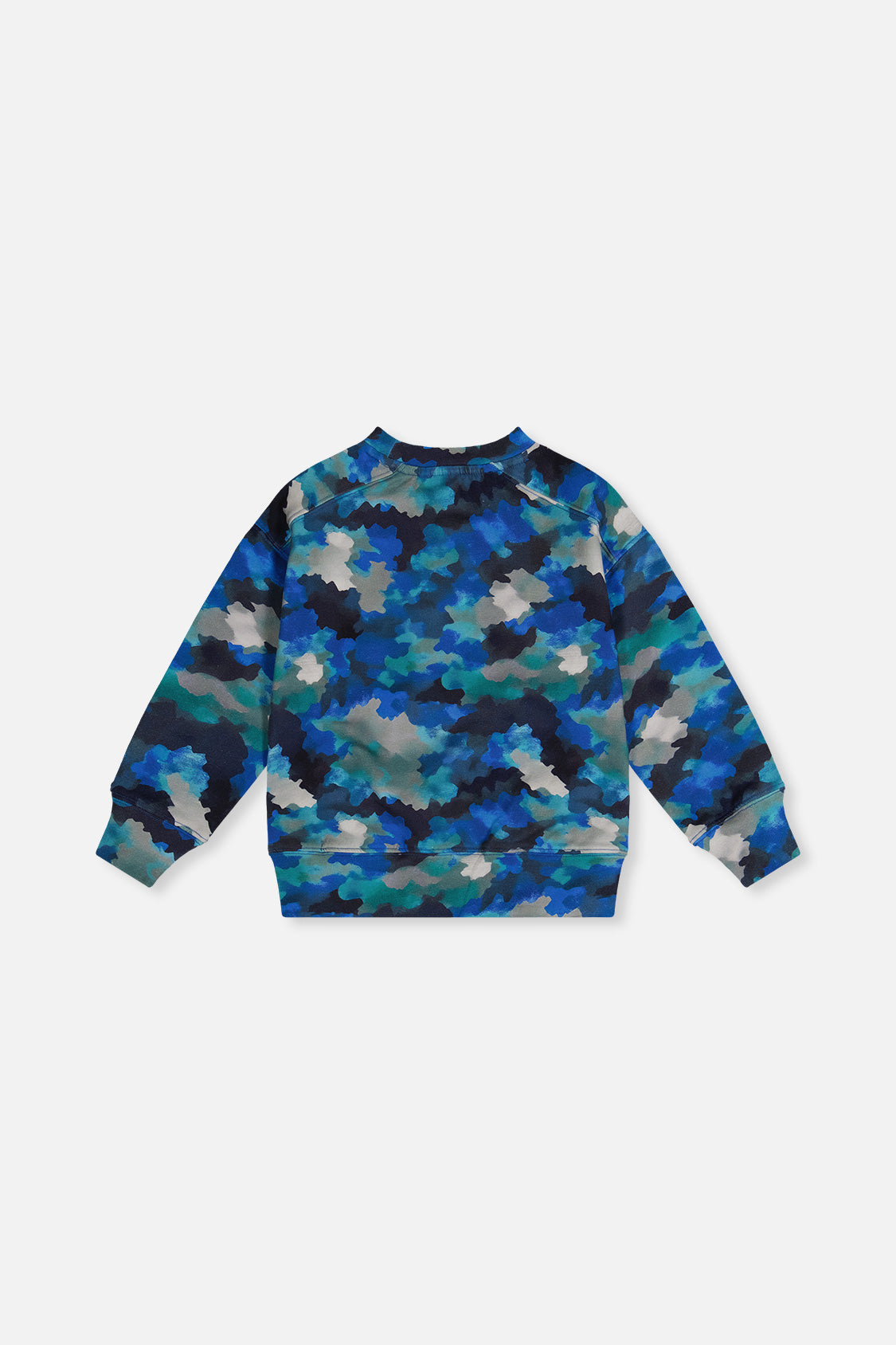 Fleece Sweatshirt Blue And Grey Camouflage - J20U36_2J055