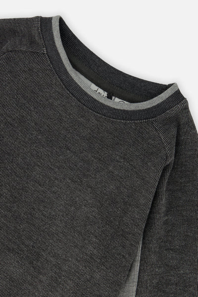Flat Back Rib Sweatshirt Grey - J20U39_01970