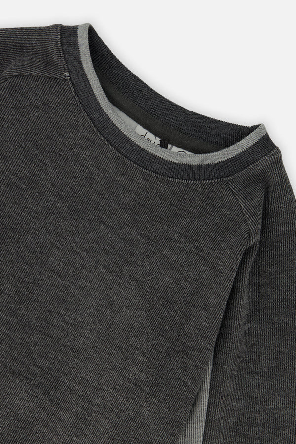 Flat Back Rib Sweatshirt Grey - J20U39_01970
