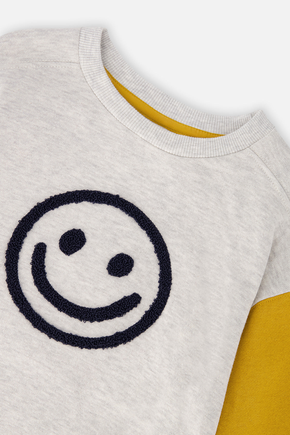Fleece Sweatshirt Heather Grey, Yellow And Blue - J20U40_01930