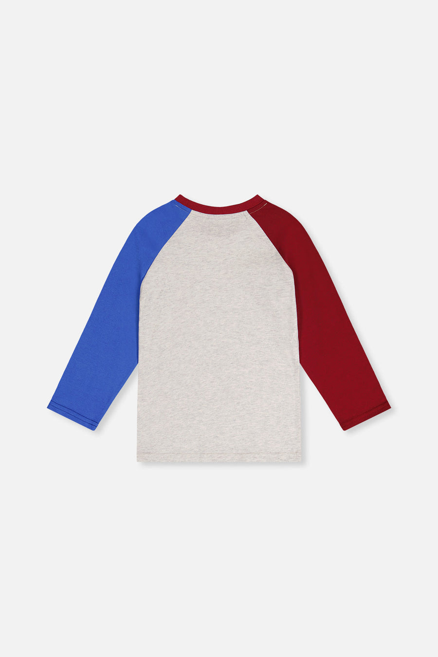 Raglan T-Shirt Heather Grey, Red And Blue - J20U69_01930