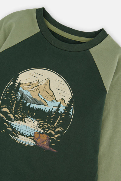 Raglan T-Shirt Dark Turquoise - J20U69_03014