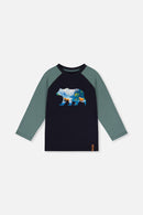 Raglan T-Shirt Dark Blue And Green - J20U69_04810