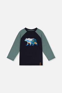 Raglan T-Shirt Dark Blue And Green - J20U69_04810