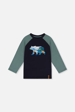 Raglan T-Shirt Dark Blue And Green - J20U69_04810