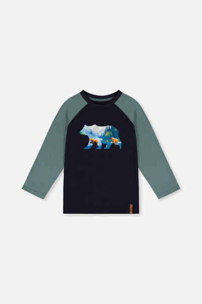 Raglan T-Shirt Dark Blue And Green - J20U69_04810