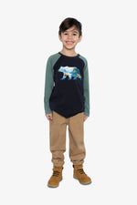 Raglan T-Shirt Dark Blue And Green - J20U69_04810