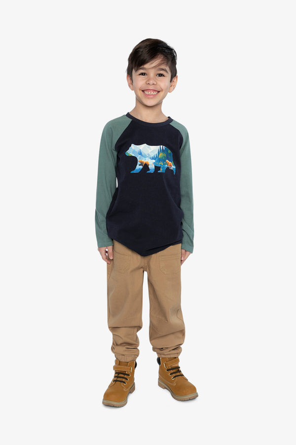 Raglan T-Shirt Dark Blue And Green - J20U69_04810