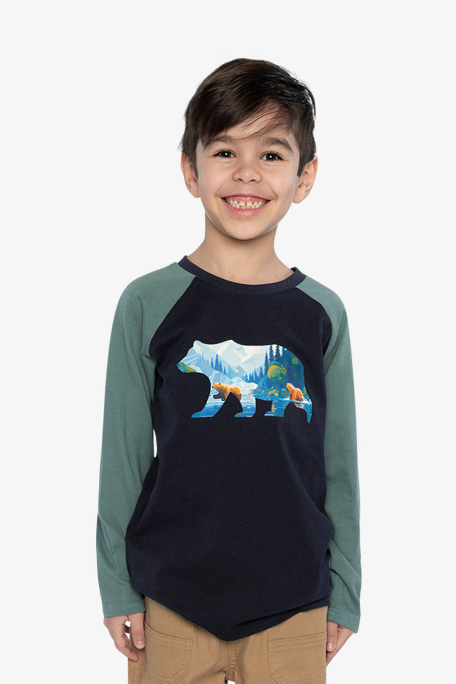 Raglan T-Shirt Dark Blue And Green - J20U69_04810