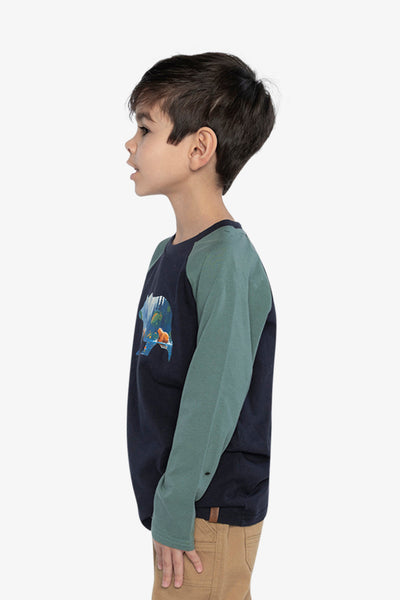 Raglan T-Shirt Dark Blue And Green - J20U69_04810