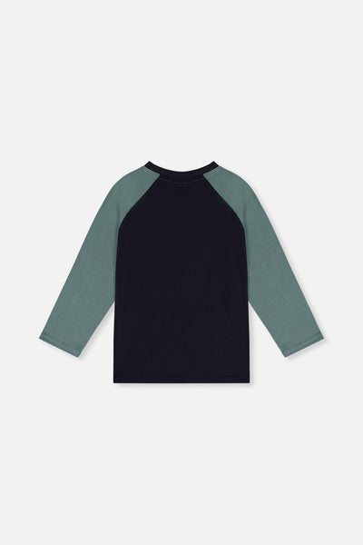 Raglan T-Shirt Dark Blue And Green - J20U69_04810