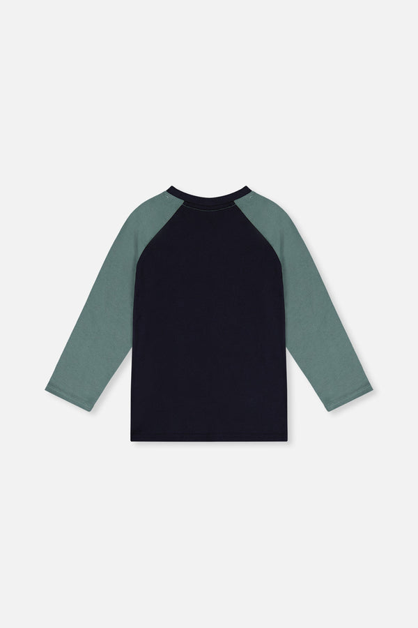 Raglan T-Shirt Dark Blue And Green - J20U69_04810