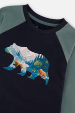 Raglan T-Shirt Dark Blue And Green - J20U69_04810