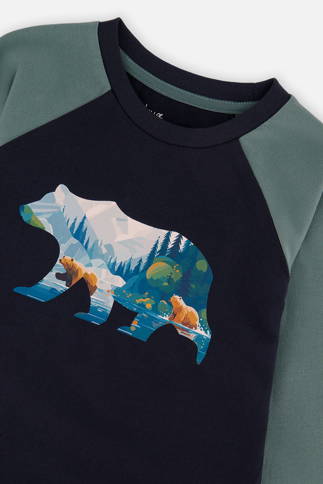 Raglan T-Shirt Dark Blue And Green - J20U69_04810