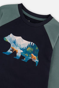Raglan T-Shirt Dark Blue And Green - J20U69_04810