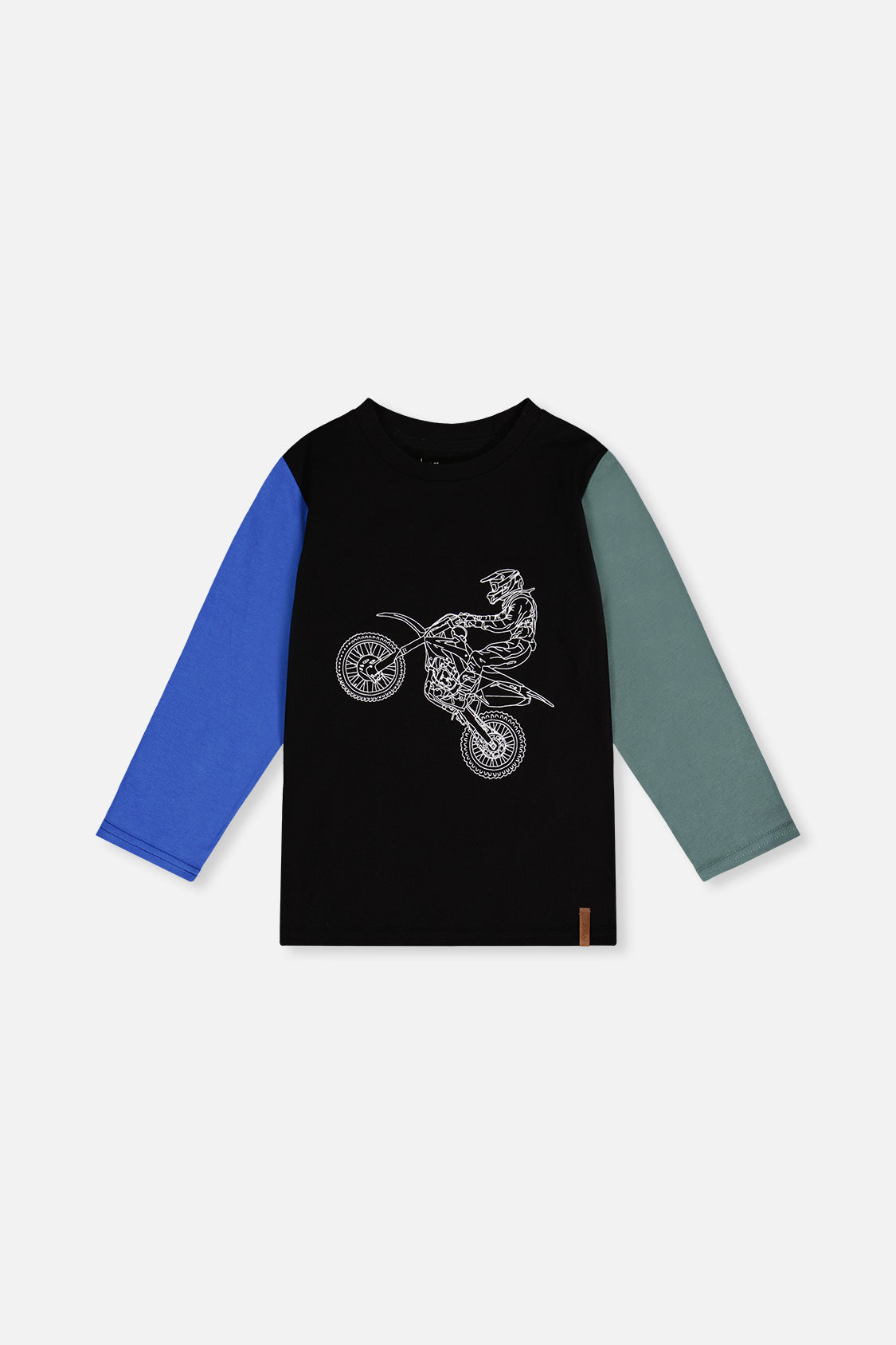 Long Sleeve T-Shirt Black, Blue And Green - J20U71_09980