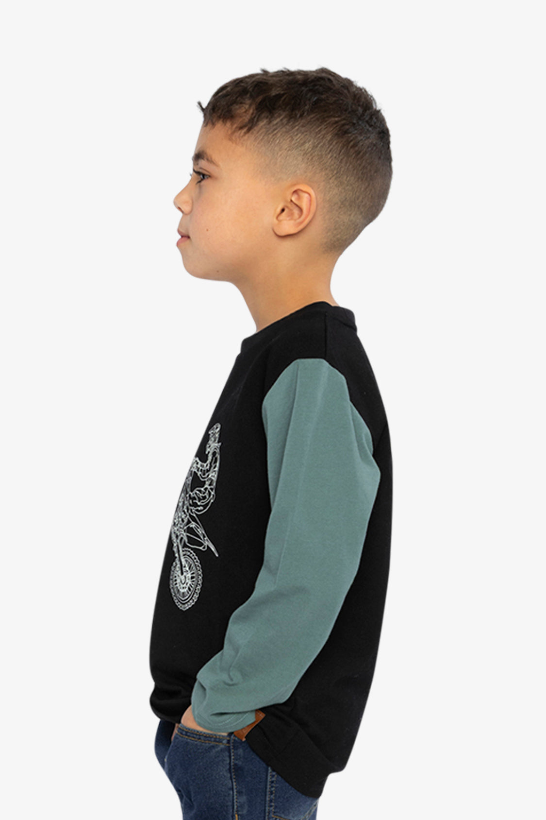 Long Sleeve T-Shirt Black, Blue And Green - J20U71_09980