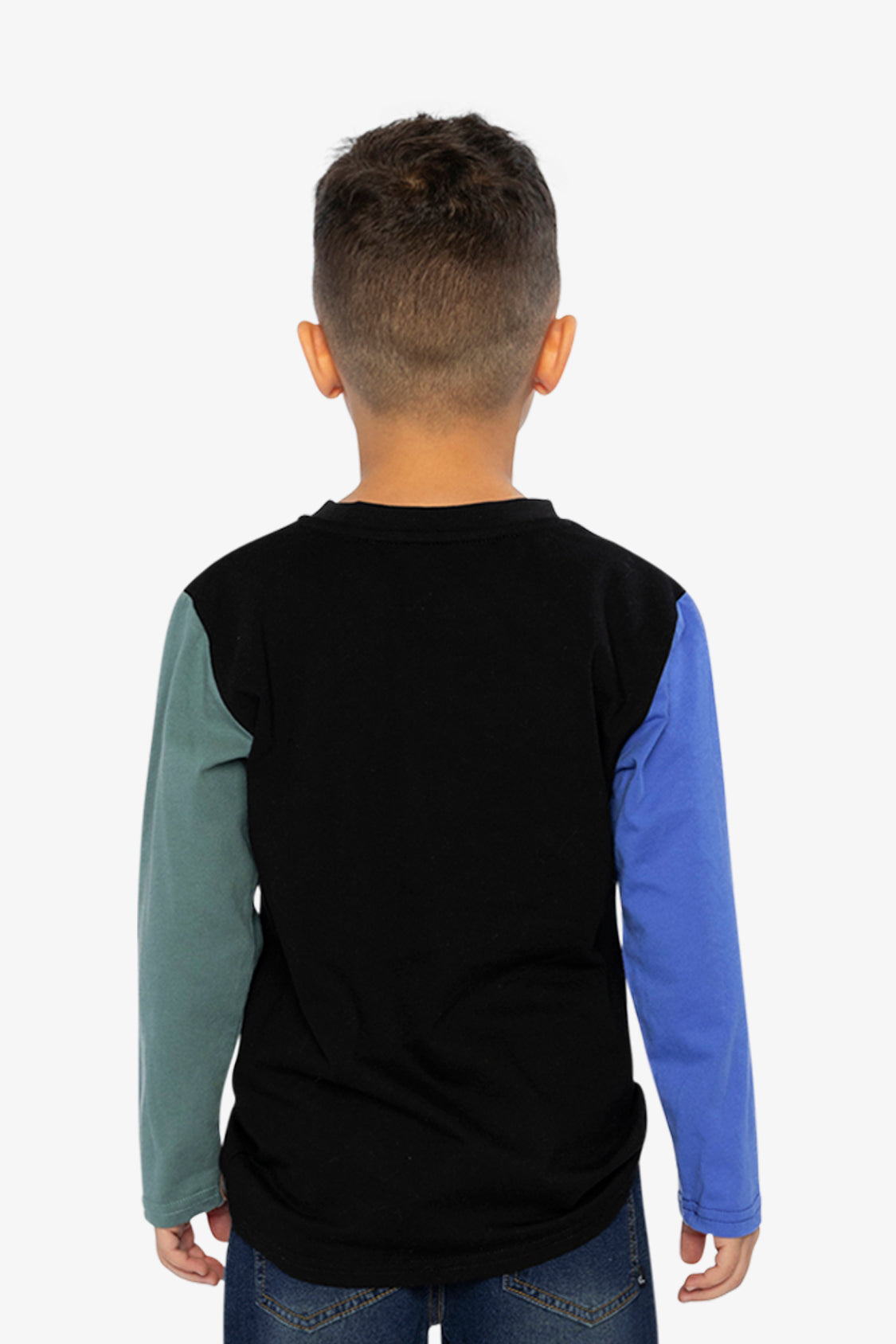 Long Sleeve T-Shirt Black, Blue And Green - J20U71_09980