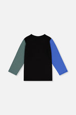 Long Sleeve T-Shirt Black, Blue And Green - J20U71_09980
