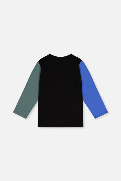 Long Sleeve T-Shirt Black, Blue And Green - J20U71_09980