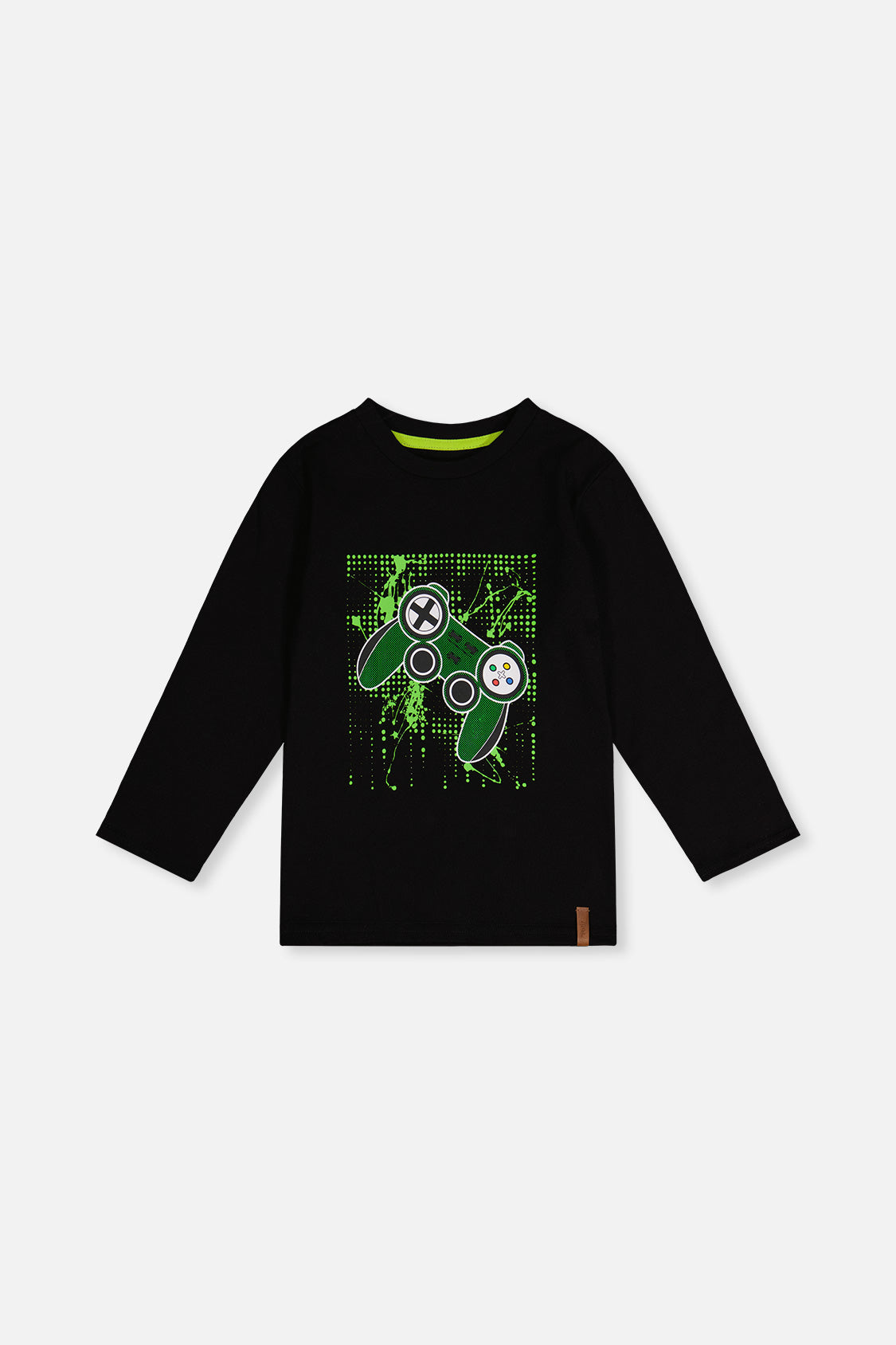 Long Sleeve T-Shirt Black And Green - J20U71_09990