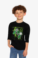 Long Sleeve T-Shirt Black And Green - J20U71_09990