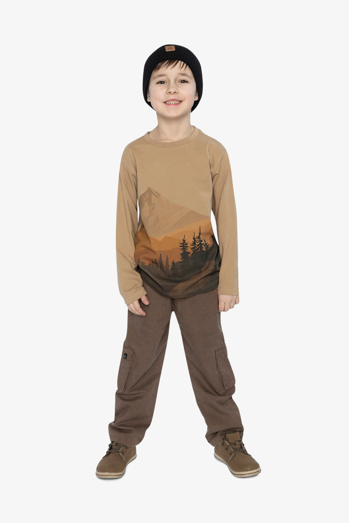 Long Sleeve Organic Cotton T-Shirt Beige - J20U73_01002
