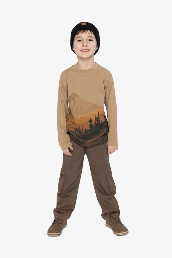 Long Sleeve Organic Cotton T-Shirt Beige - J20U73_01002