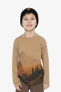 Long Sleeve Organic Cotton T-Shirt Beige - J20U73_01002