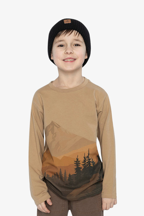 Long Sleeve Organic Cotton T-Shirt Beige - J20U73_01002